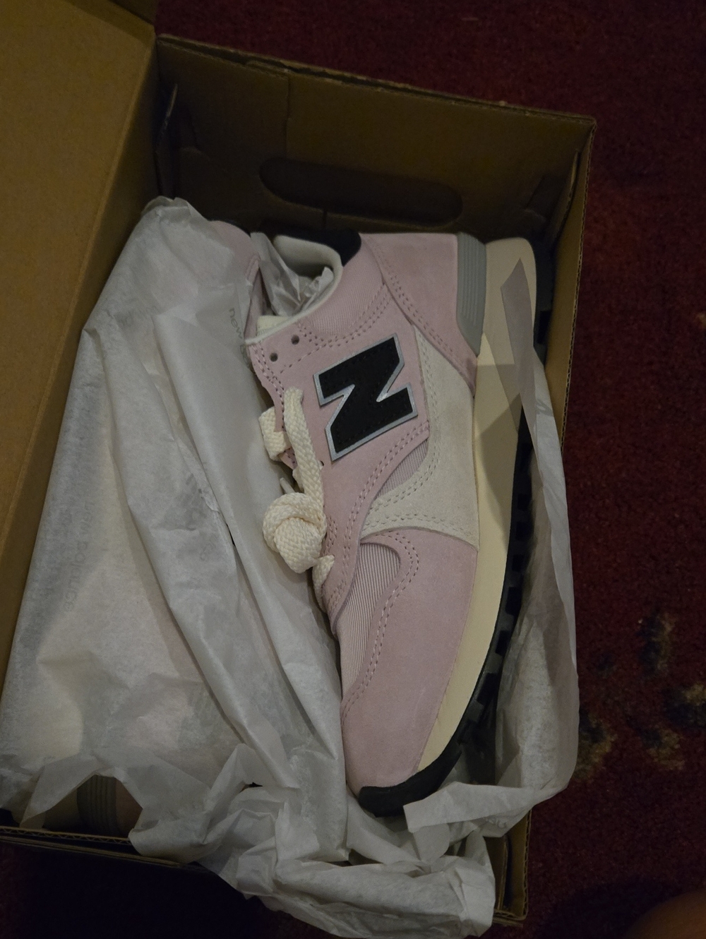 New Balance Women's Light Pink and Black 574-Sneaker